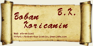 Boban Korićanin vizit kartica
